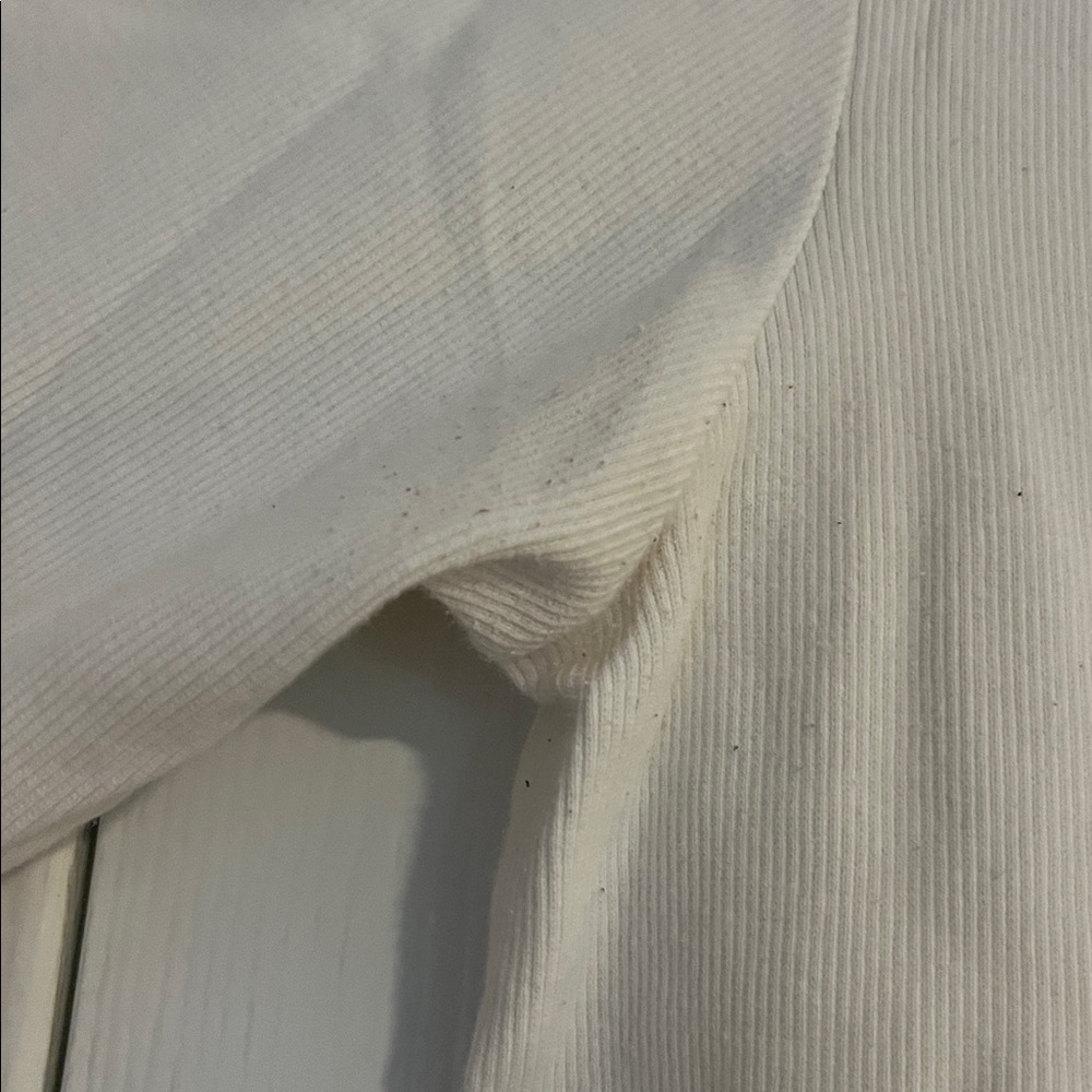 Talbots White Ribbed Mock Neck Top - Picture 4 of 5